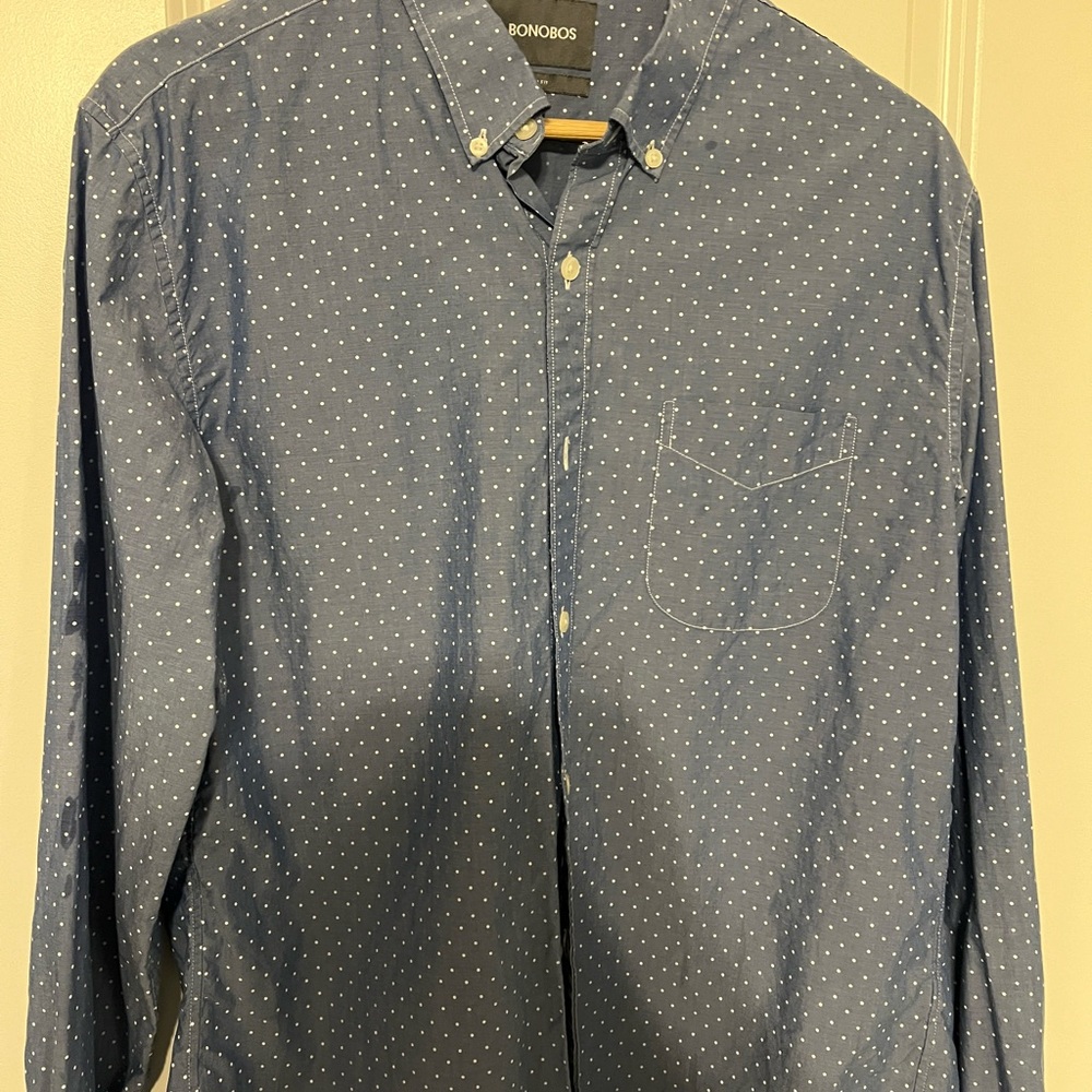 Bonobos Blue Dot Dress Shirt